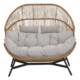 HOLAND rattan dupla kosárfotel bézs