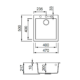 ELLECI- Mosogatótálca Quadra 102 47x50 Granitek 1m. G39 Bianco soft