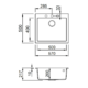 ELLECI- Mosogatótálca Quadra 105 57x50 Granitek 1 m. Bianco soft G39