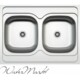 Kevmil K-50x80 kétmedencés teletetős 50x80 cm-es rozsdamentes mosogató - K-313
